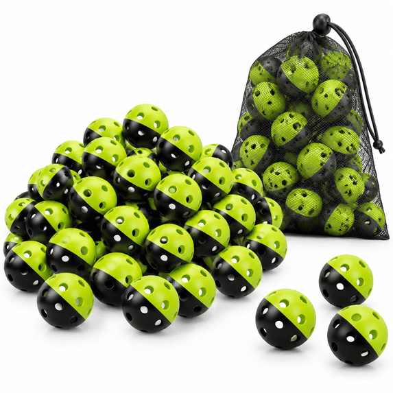Half Color Green/Black 100 Pack Plastic Practice Baseballs, Lightweight ...