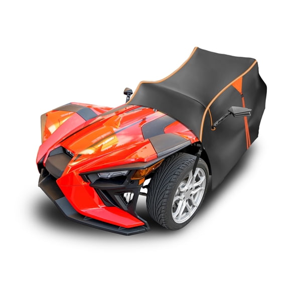 Half Cover for Polaris for Slingshot S SL SLR R ROUSH Edition 2019-2025 420D Oxford Waterproof Cloth Windproof Windshield Cover with Reflective Strips for Slingshot Accessories