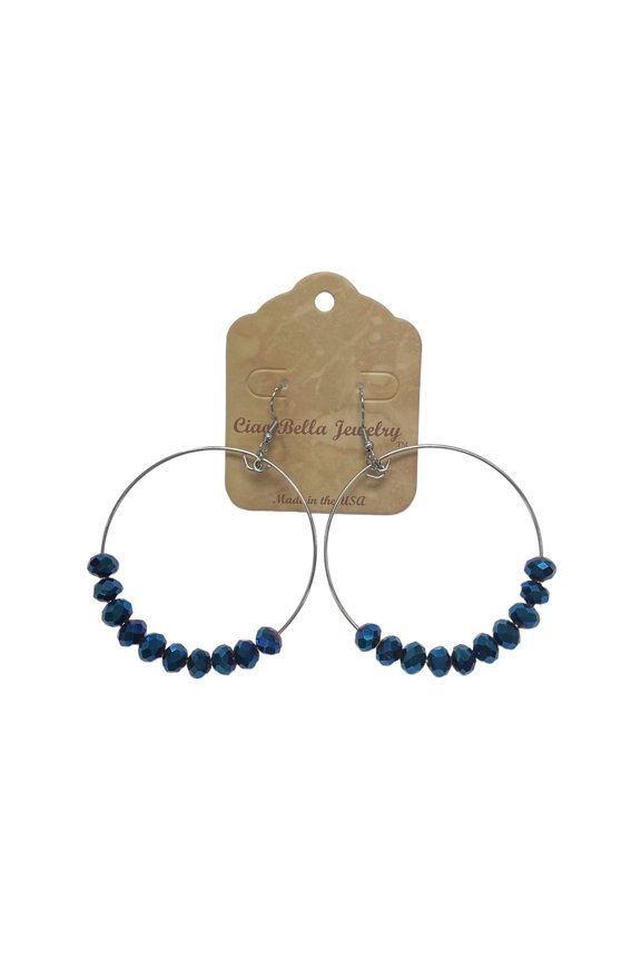 Half Crystal Large Hoop Earrings