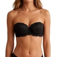 thumbnail image 1 of Half Cup Floral Lace Strapless Bra for Women, Underwire Support Brassiere, Removable Shoulder Straps with Invisible Clear Straps Evening Bras, 1 of 5