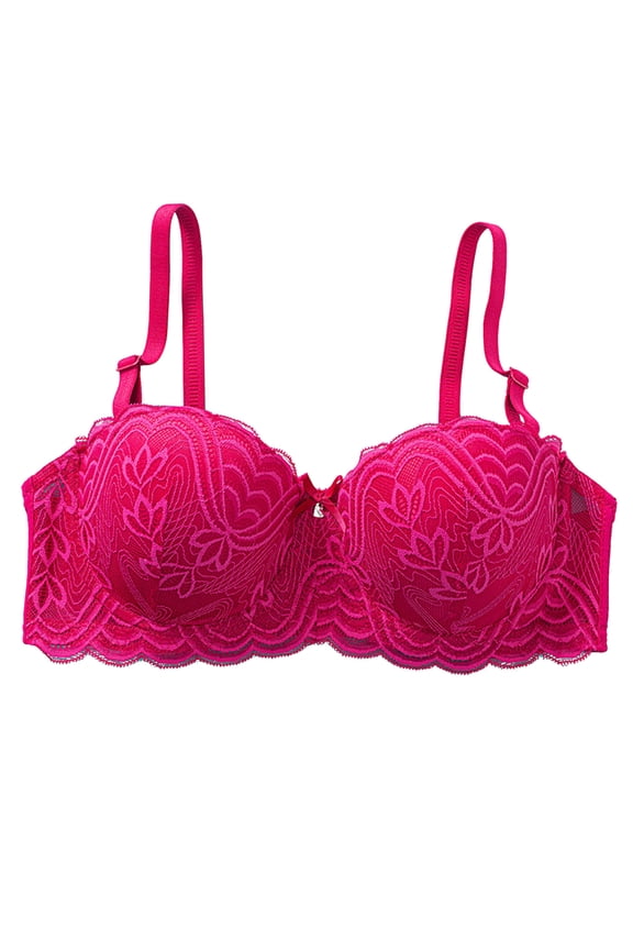 Half Cup Plus Size Lingerie Bra with Sexy Lace Ribbon Steel Ring Support Stylish Lift No Sagging Comfortable Fit