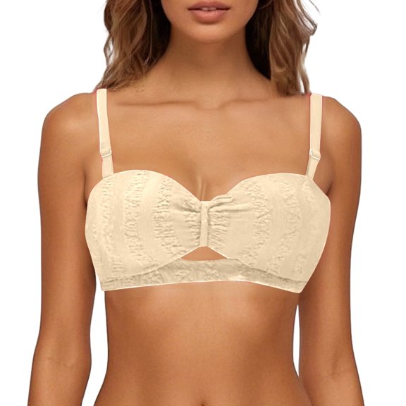Half Cup Push Up Bra for Women Strapless Lift Support Thin Comfortable Wireless T Shirt Bra Small Enhancer