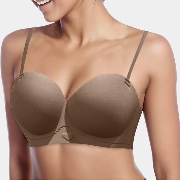 Half Cup Seamless Strapless Bra for Women Side Support Comfortable Lift Sexy Underwire T-Shirt Lingerie