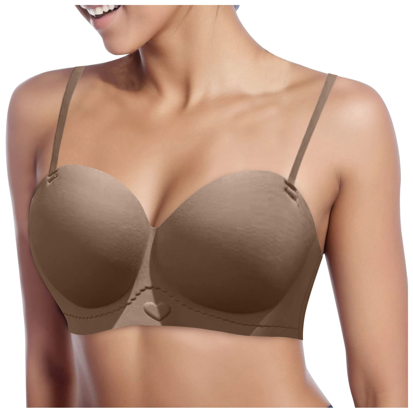 Half Cup Seamless Strapless Underwear Ladies Up To Support The Side Breast  Comfortable Sex Bra Beige S/32/70AB - Walmart.com