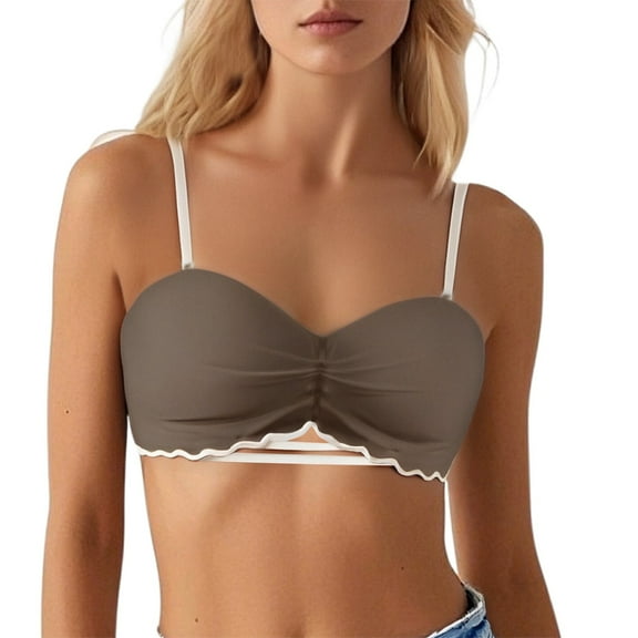 Half Cup Seamless Underwear For Women With Small Chest Gathered And Large Cup No Steel Ring Flat Chest Strapless Bra