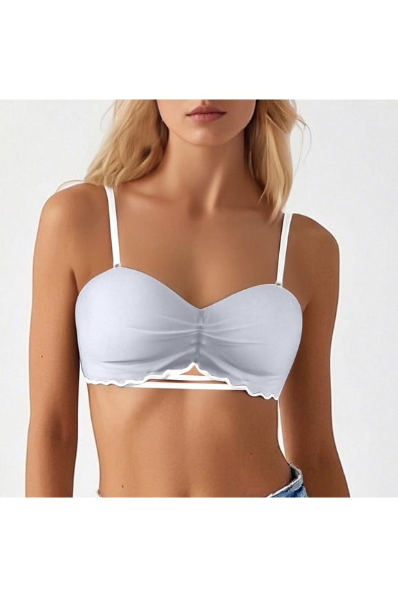 Half Cup Seamless Underwear For Women With Small Chest Gathered And Large Cup No Steel Ring Flat Chest Strapless Bra Maternity Bra Padded Womens Bras Push up Front Closure Mesh Sports Bra Padded