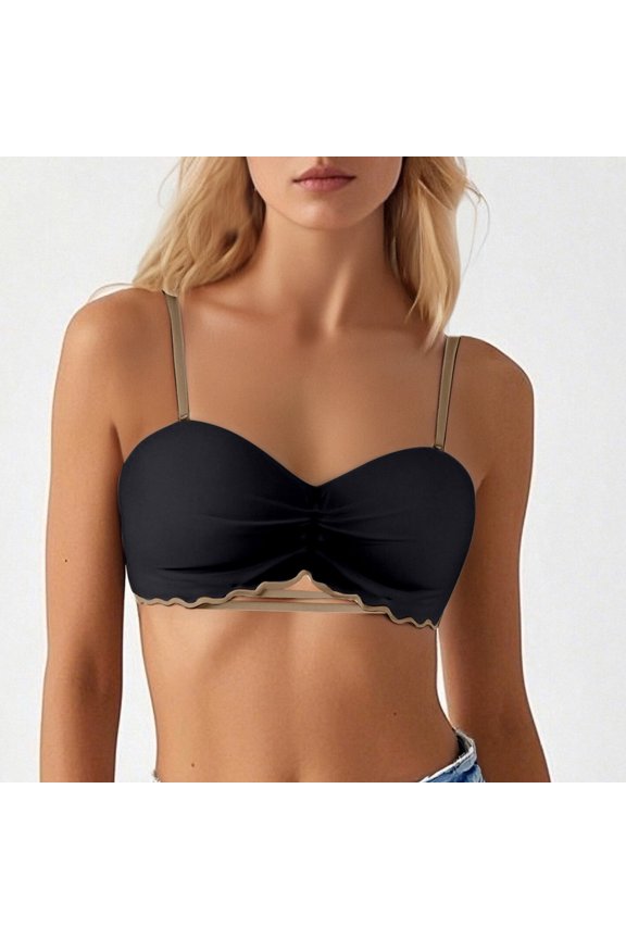 Half Cup Seamless Underwear For Women With Small Chest Gathered And Large Cup No Steel Ring Flat Chest Strapless Bra Womens Bras No Underwire plus Size Sports Brawls for Women T Back Sports Bras for