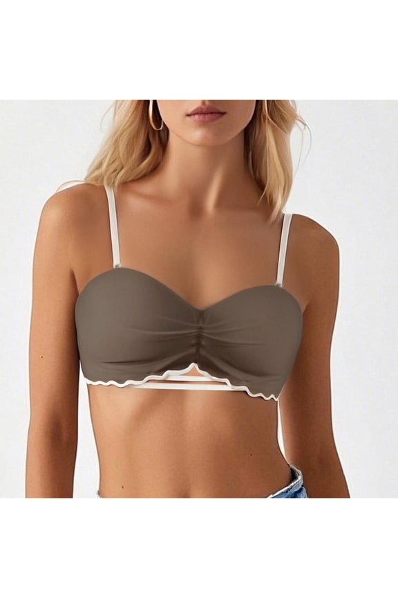 Half Cup Seamless Underwear For Women With Small Chest Gathered And Large Cup No Steel Ring Flat Chest Strapless Bra Womens Bras No Underwire plus Size Sports Brawls for Women T Back Sports Bras for