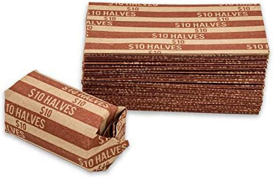 Half Dollar Coin Wrappers, 100 Flat Striped Coin Wrappers