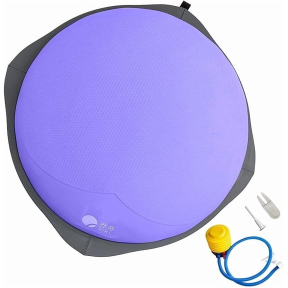 Sanae Inflatable Bosu Ball Half Dome Trainer With Hand Pump, Anti-Slip PVC Dome for Yoga, Fitness & Core Training, Purple