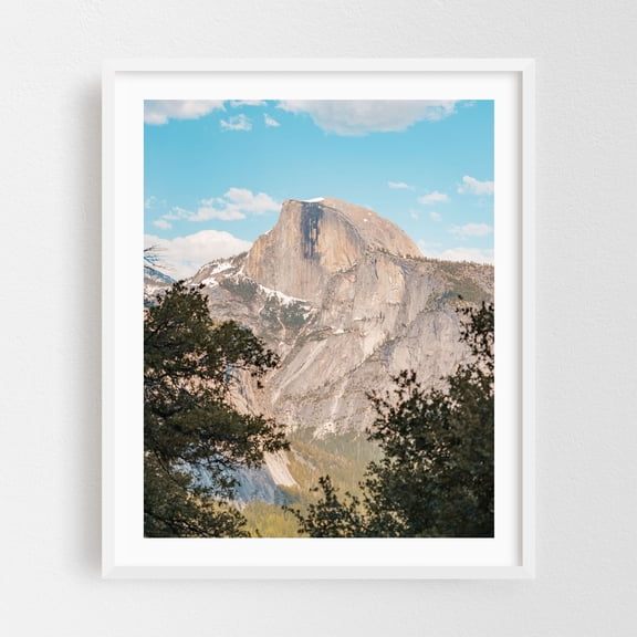 Half Dome - California Photography Mountain Nature Landscape Scenic Wilderness Forest Travel Poster White Framed Wall Art Print 6 x 8 inches