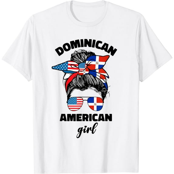 Half Dominican American Dominicana Republic Flag Girl Women T-Shirt mens t shirt,white,women,funny,misfits,men,journey,t-shirt