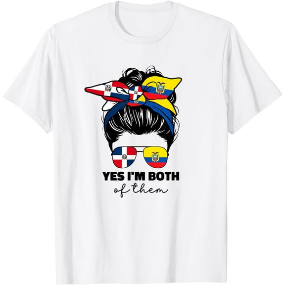 Half Dominican And Ecuadorian Ecuador Flag Girl Women Mix T-Shirt mens t shirt，white，women，funny，misfits，men，journey，t-shirt