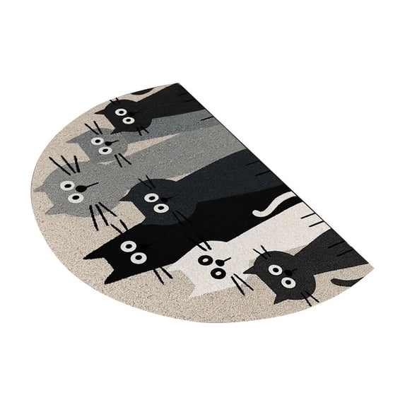 Half Door Mat Non Indoor Outdoor Entrance Rug Low Profile Absorbent Washable Semi Welcome Mat for Front Door Kitchen Bathroom Heavy Duty Dirt