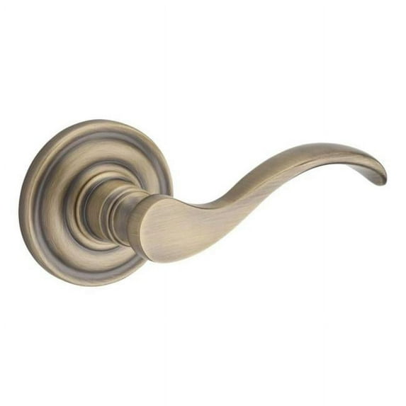 Half Dummy Right Hand Curved Lever & Traditional Round Rose, Matte Brass & Black