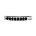 thumbnail image 1 of Half Eternity 0.18Cts Black Spinel 925 Sterling Silver Stacking Bridal Women Mother's Day Gift Ring, 1 of 3