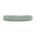 thumbnail image 1 of Half Eternity Band 0.80 Cts Emerald Dual Line Women Valentines Day Gifts Ring 925 Sterling Silver, 1 of 3