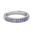 thumbnail image 1 of Half Eternity Band 0.80 Cts Tanzanite Dual Line Women Valentines Day Gifts Ring 925 Sterling Silver, 1 of 3
