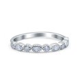 thumbnail image 1 of Half Eternity Band Marquise Round Simulated 925 Sterling Silver Size 9, 1 of 5