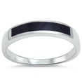 thumbnail image 1 of Half Eternity Band Ring Black Onyx 925 Sterling Silver Size 10, 1 of 4