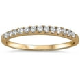 thumbnail image 1 of Half Eternity Band Round Ring Yellow Tone CZ 925 Sterling Silver Size 10, 1 of 2