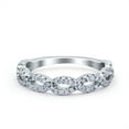 thumbnail image 1 of Half Eternity Infinity Ring Wedding CZ Engagement Band 925 Sterling Silver, 1 of 7
