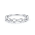 thumbnail image 1 of Half Eternity Infinity Twisted Ring CZ 925 Sterling Silver Size 5, 1 of 3