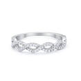 thumbnail image 1 of Half Eternity Infinity Twisted Ring CZ 925 Sterling Silver Size 9, 1 of 3