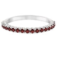 thumbnail image 1 of Half-Eternity Pave Garnet Stacking Ring 925 Sterling Silver Gemstone Jewelry For Women Gift, 1 of 5