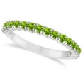 thumbnail image 1 of Half-Eternity Pave-Set Peridot Stacking Ring 14k White Gold (0.95ct), 1 of 3