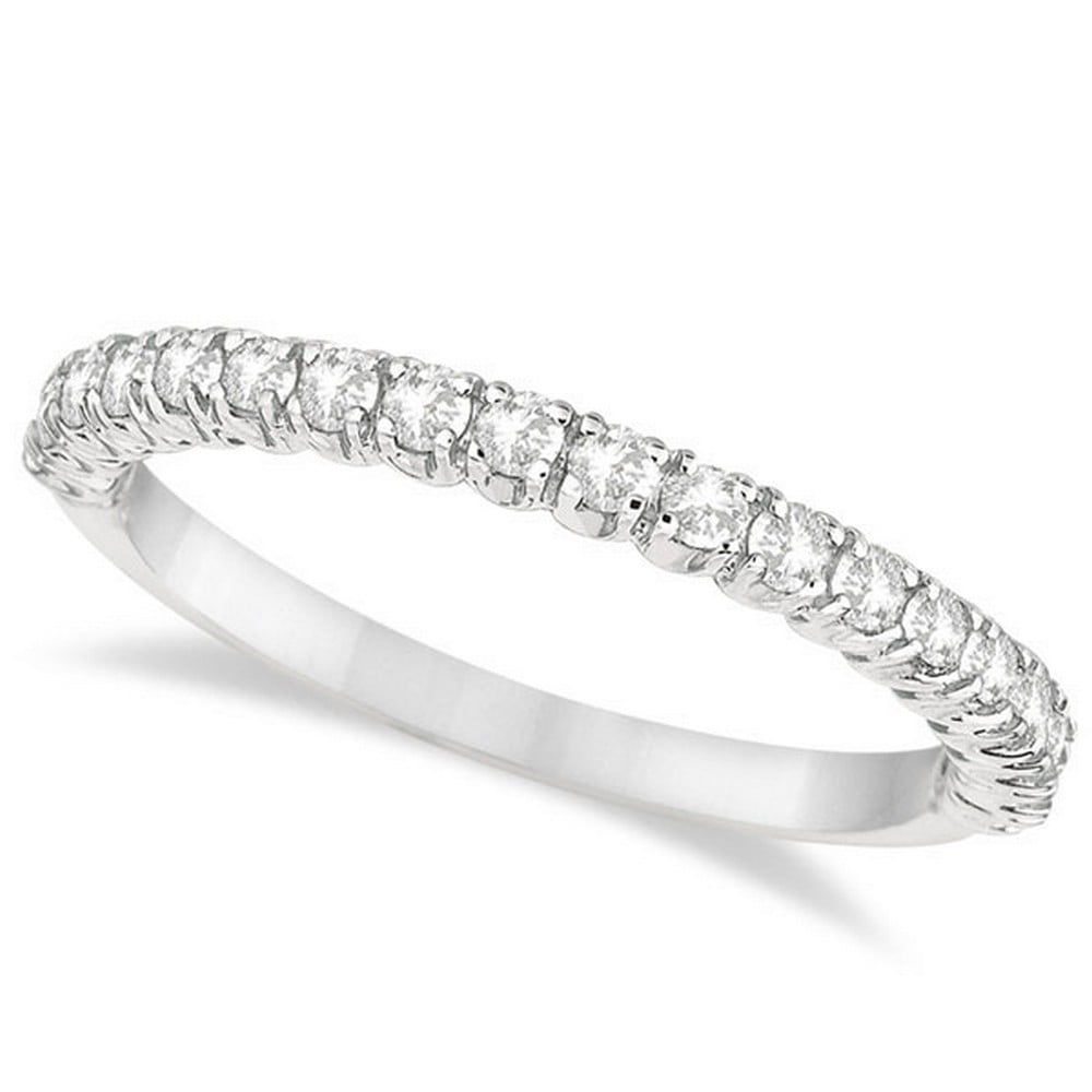 Half-Eternity Pave-Set Diamond Stacking Ring 14k White Gold (0.75ct) -  Walmart.com