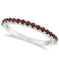 thumbnail image 1 of Half-Eternity Pave-Set Thin Garnet Stacking Ring 14k White Gold (0.65ct), 1 of 3