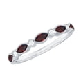 thumbnail image 1 of Rosec Jewels Natural Garnet Half Eternity Ring in East West Style (AAA Quality) - Marquise Garnet Diamond Ring - Ready to Gift, 10K White Gold, US 9.00, 1 of 8