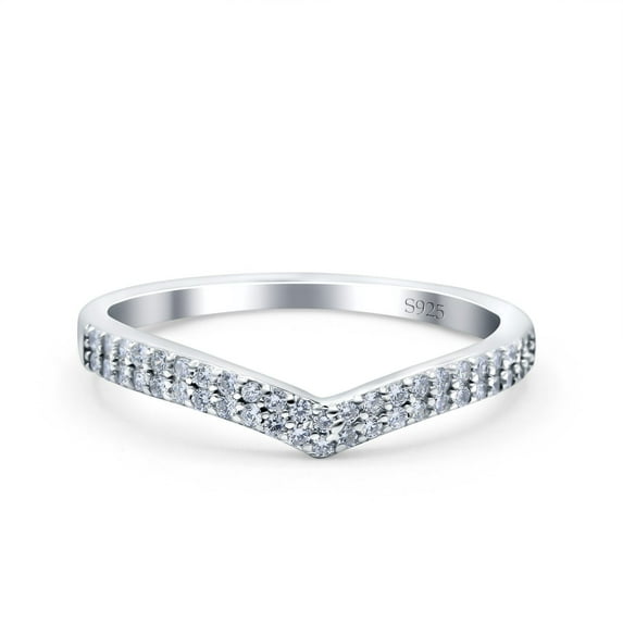 Half Eternity Ring Round Pave Enguagement Band Ring CZ 925 Sterling Silver Size 4