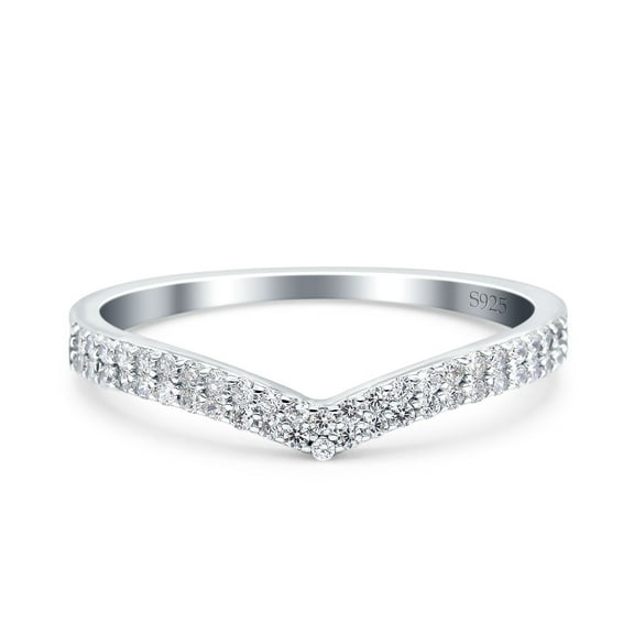 Half Eternity Ring Wedding Band Round CZ 925 Sterling Silver Size 4