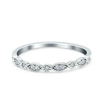 Half Eternity Ring Wedding Round CZ 925 Sterling Silver Size 4
