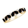 thumbnail image 1 of Rosec Jewels Natural Black Onyx Half Eternity Ring - Black Onyx Diamond Ring - AAA Quality - Ready to Gift for Anniversary, 18K Yellow Gold, US 3.00, 1 of 7