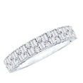 thumbnail image 1 of Rosec Jewels Certified Moissanite Half Eternity Ring - Wedding Anniversary Ring - D-VS1 Quality, 10K White Gold, US 8.00, 1 of 9