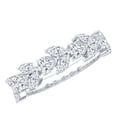 thumbnail image 1 of Rosec Jewels Moissanite Eternity Band for Women (D-VS1 Grade) - Nature Inspired Half Eternity Ring for Valentines, 925 Sterling Silver, US 5.50, 1 of 7