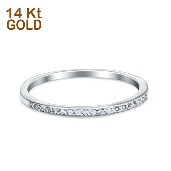 Half Eternity Wedding Band CZ 925 Sterling Silver Size 4
