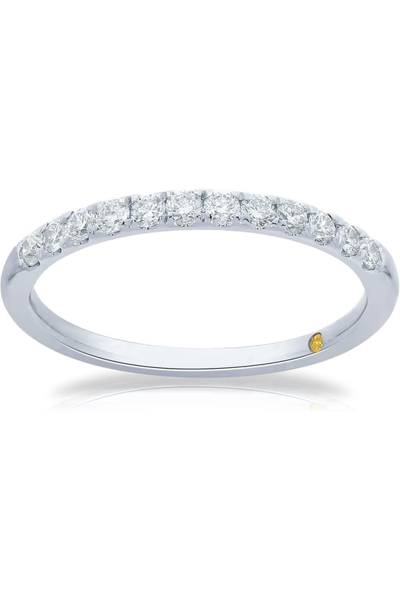 Pave Set Wedding Rings with Lab Diamonds | 10k White Gold 1/3 CTW Diamond Wedding Bands | Size 5.5