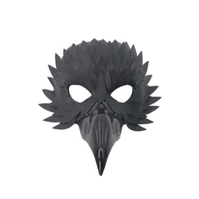 Half Face Crow Mask,Realistic Black Raven Mask,Halloween Bird Costume for Role-Play Party,Masquerad,Crow Masks Outfit