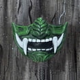 thumbnail image 1 of Half Face Oni Mask Green Japanese Demon Design Halloween Accessory for Themed Events and Gatherings, 1 of 3