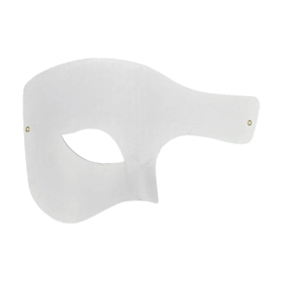 Half-Face Paper Pulp Mask, White Masquerade Mask, Mask for Painting, Halloween Craft Supplies, 6X5 Inch Blank Unpainted Style Mask with Fastener Holes for Diy Customization