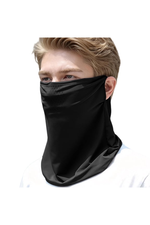Half Face Sun Mask and Neck Gaiter Sun Blocking Neck Protector UV Sun Protection Half Face Mask Black