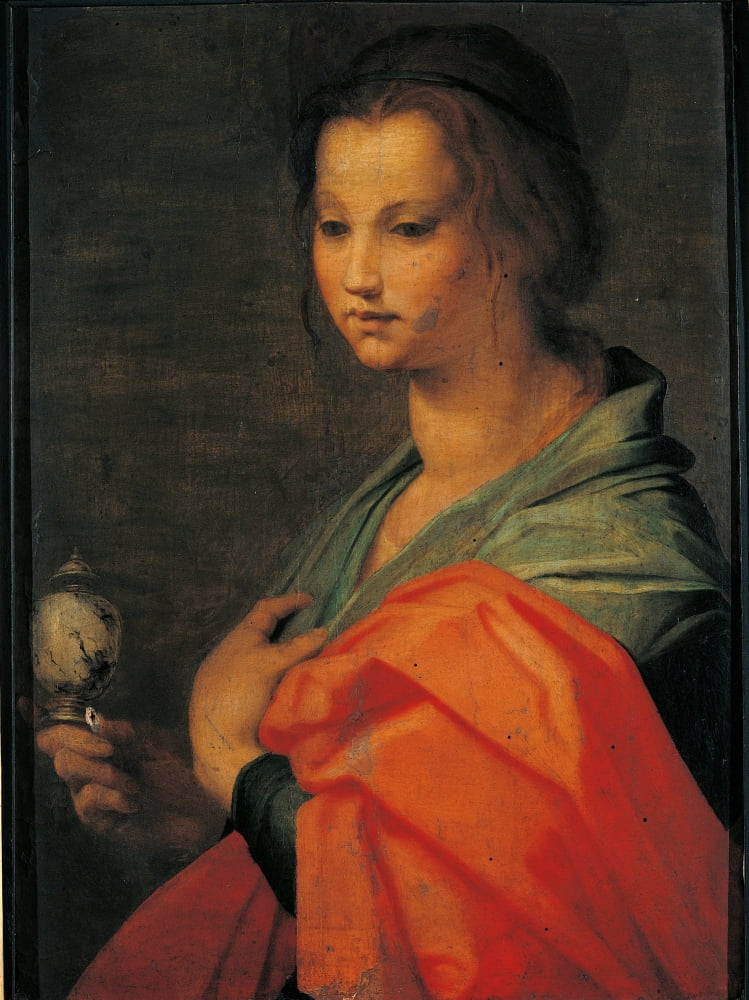 Half Figure Of Mary Magdalene Canvas Art - (18 x 24)