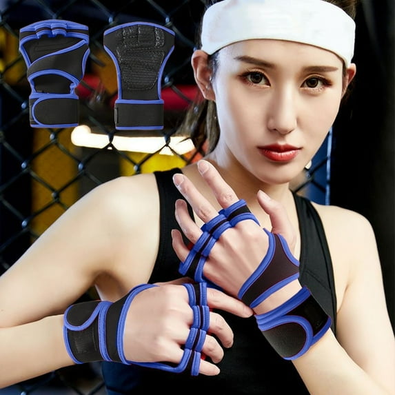 Half Finger Fitness Gloves, Gym Weight Lifting Wrist Support, Breathable Design for Men Women Training Callus Protection