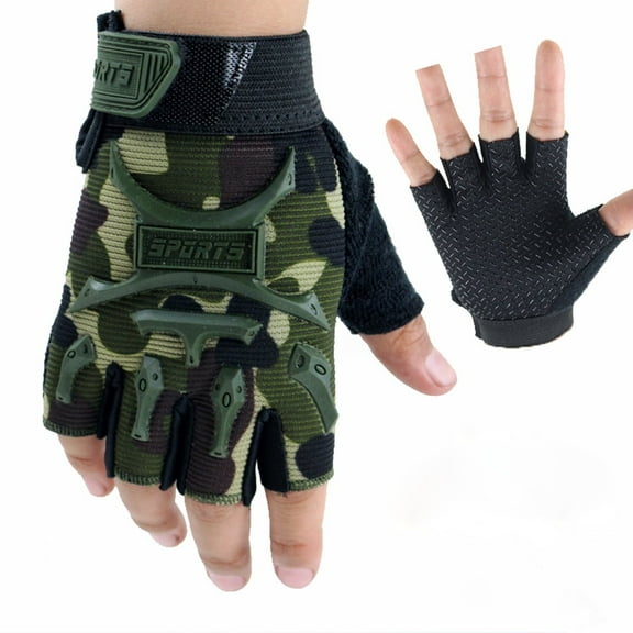 Half Finger Gloves Anti-slip Protection Sun Proof Riding Gloves for Spring Summer and Fall Outdoor Workout Exercise Sports