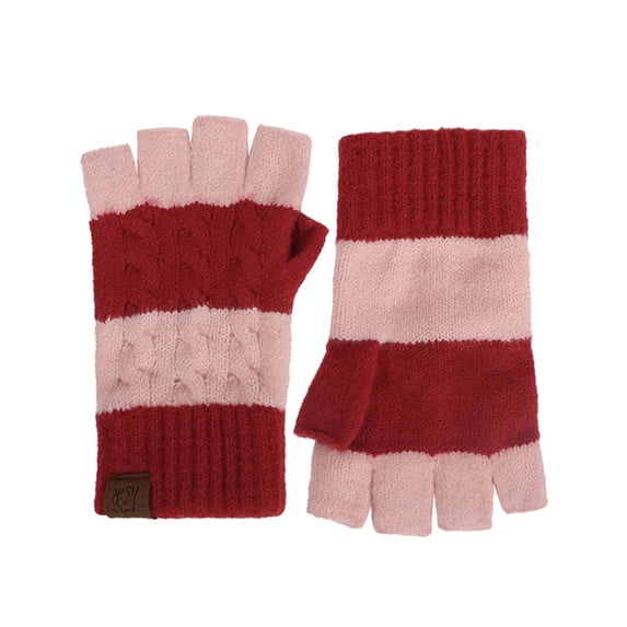 Half Finger Gloves for Women Men, Convertible Flip Top Mittens Warm Knitted Winter Gloves, Texting Driving Gloves for Running Hiking