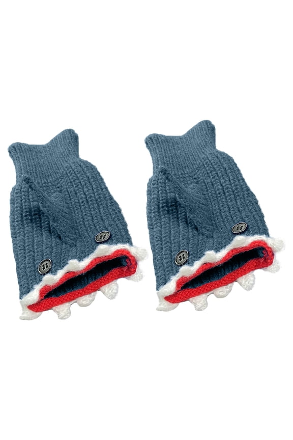 Half-Finger Knit Winter Gloves with Mitten Hood for Texting and Cold Weather